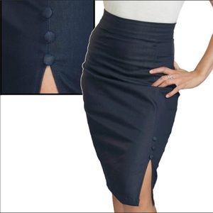 Rock Steady navy blue pencil skirt. Gently used, but no wear or tear!